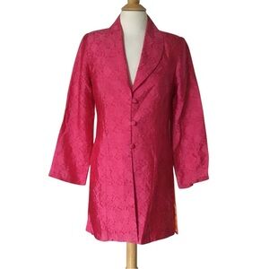 Vintage Rarities Brocade Jacquard Embossed Pink Blazer Jacket